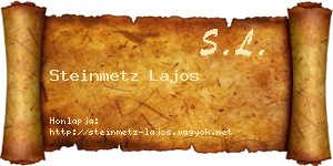 Steinmetz Lajos névjegykártya